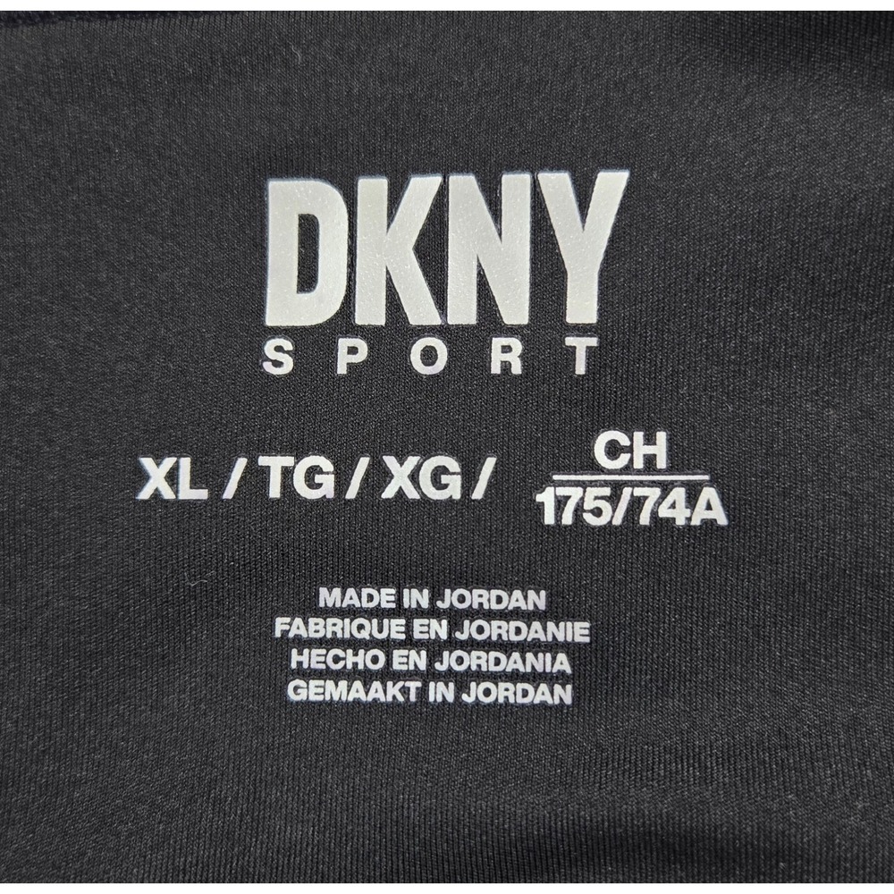 DKNY Sport Womens XL Tropical Floral High Waist Leggings Pockets Pink Black - Picture 2 of 7